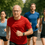 andreas wagner and other 3 man and women running